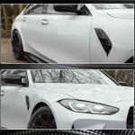 For BMW 3 Series G80 M3 Dry Carbon Fiber Side Marker Air Fender Vent Aero Flicks Trim