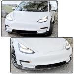 Gloss Black Front Bumper Lip Compatible with Tesla Model 3 Sedan 2016-2023 Fiberglass Chin Spoiler Lip Splitter Protector Air Dam Factory Outlet