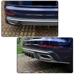3PCS Carbon Look Rear Bumper Diffuser Lip for Audi Q8 4M Sline 2019-2023 | ABS Lower Spoiler Bumper Guard Body Kit Lightweight Exhaust Diffuser Cover Aerodynamic Exterior Upgrade