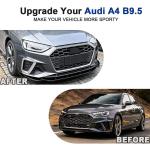 A4 Front Bumper Lip 1pc/Set for 2020-2024 Audi A4 B9.5 S-Line Sedan 4-Door | Integrated Lower Chin Spoiler Splitter Compatible with 2020-2024 Audi A4 B9.5 S-Line Sedan No Modification Body Kit