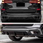 BMW X5 G05 Sport Utility 4-Door Rear Bumper Diffuser Lip W/ Exhaust Tips Tailpipe Glossy Black ABS