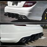 Mercedes Benz C Class W204 2012-2015 Carbon Fiber Rear Trunk Spoiler Bumper Diffuser
