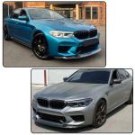 Matte Black Front Bumper Lip Splitters for BMW 5 Series F90 M5 2018-2020 | Fiberglass Front Chin Spoiler Splitter Protector Auto Parts Anti-Collision Protection