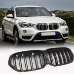 BMW X1 F48 F49 LCI Sport Utility 4-Door 2016-2019 Front Hood Kidney Grill Carbon Fiber