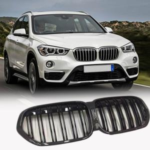 BMW X1 F48 F49 LCI Sport Utility 4-Door 2016-2019 Front Hood Kidney Grill Carbon Fiber