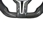 BMW Universal F06/F10/F12/F13/F8X Classic Steering Wheel With LED Carbon Fiber (Airbag+Paddles+Buttons+Carbon Fiber Trim Cover+Flat Bottom)