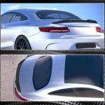 Mercedes Benz S Class (W217) C217 Coupe 2015-2020 Rear Trunk Spoiler Dry Carbon Fiber