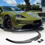 Porsche Taycan 9J1 Sedan 2019-2024 Front Bumper Lip Carbon Fiber