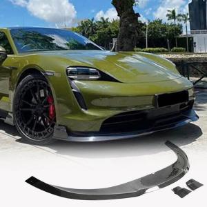 Porsche Taycan 9J1 Sedan 2019-2024 Front Bumper Lip Carbon Fiber
