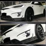 Tesla Model X Sport Utility 2016-2020 Front Bumper Fins Carbon Fiber