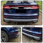 3PCS Gloss Black Rear Bumper Diffuser Lip for Audi Q8 4M Sline 2019-2023 | ABS Lower Spoiler Bumper Guard Body Kit Lightweight Exhaust Diffuser Cover Aerodynamic Exterior Upgrade