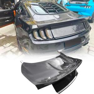 Carbon Fiber Rear Trunk Lid Cover Compatible with Ford Mustang 2018-2022 Replacement Rear Trunk Spoiler Boot Panel Cover Trim Bodykit