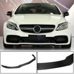 Mercedes Benz (W205) C205 A205 C63 S AMG Pre-facelift 2015-2019 Front Bumper Lip Carbon Fiber