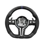 BMW Universal M5 M6 F10 F20 F22 F30 F32 F36 F06 F07 E70 Custom F8x M2 M3 M4 Car Steering Wheel Full Set Carbon Fiber (Paddles+Buttons+Carbon fiber Trim Cover+Flat Bottom)