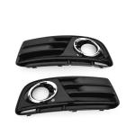 Gloss Black Fog Light Cover Trim Compatible with Audi Q5 2013-2015 ABS Gloss Black Front Bumper Chrome Lower Grille Car Accessories 2PC/Set