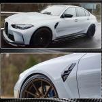 For BMW 3 Series G80 M3 Dry Carbon Fiber Side Marker Air Fender Vent Aero Flicks Trim