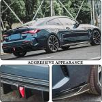G22 Carbon Fiber Rear Diffuser Compatible with BMW 4 Series G22 G23 430i M440i 2021-2026 Lower Bumper Lip Spoiler Body Kit(with Splitters and LED)