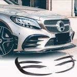 Mercedes Benz W205 C205 A205 Sport C43 AMG Facelift 2019-2021 Front Bumper Fins Full Carbon Fiber/FRP