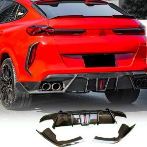 Real Carbon Fiber Rear Bumper Diffuser Compatible with BMW X6M F96 Sport Utility 4-Door 2019-2025 Lower Bumper Lip Diffuser Body Kit Factory Outlet
