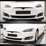 Tesla Model S Sedan 2016-2020 Front Bumper Lip Carbon Fiber