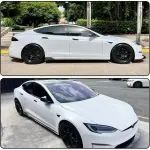 Tesla Model S 2021-2023 Front Bumper Lip Side Skirts Rear Diffuser Carbon Fiber