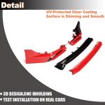 ABS Front Lip Spoiler for Honda Civic Sedan &Hatchback 2022-2024 Rallye Red | Lower Chin Bumper Spoiler Splitter Protection Air Dam Body Kit