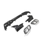 BMW X5 G05 Sport Utility 4-Door Rear Bumper Diffuser Lip W/ Exhaust Tips Tailpipe Glossy Black ABS