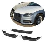Audi S4 A4 Sline B9 Sedan 2017-2020 Front Bumper Lip Carbon Fiber