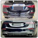Carbon Fiber Rear Bumper Diffuser for Mercedes-Benz S Class W223 S450L S500 S580 Sedan 4-Door 2021-2025 Lower Bumper Lip Diffuser Body Kit Factory Outlet