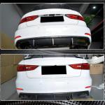 Audi A3 8V Base Sedan Pre-facelift 2014-2016 Rear Bumper Diffuser Carbon Fiber