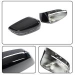 Mirror Cover fits for BMW 5 Series G30 520i 530i 540i M550i Sedan 2017-2019 Gloss Black ABS Replacement Rearview Side Rearview Mirror Caps Car Exterior Outside Shell (For LHD)