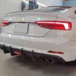 Audi S5 A5 Sline B9 2017-2020 Carbon Fiber Rear Bumper Diffuser Lip With Brake Light