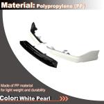 White Pearl Front Bumper Lip for Honda Accord 2021-2022 ABS | Auto Front Chin Spoiler Splitter Protector 3PCS