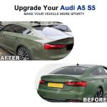 A5 Carbon Look Roof Lip for Audi A5 S5 RS5 F5 4-Door Sportback 2017-2024 | Rear Trunk Roof Spoiler ABS Carbon Fiber Look Racing Style Easy Mount Fits for Audi 4 Door Sportback Post-June 2017-2024