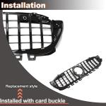 W177 Front Grille Compatible with Mercedes-Benz A Class W177 A200 A220 A250 2019-2020 ABS Auto Bumper Kidney Grill Cover Body Kit Gloss Black