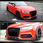 Audi S3 A3 Sline 8V Sedan Pre-facelift 2014-2016 Front Bumper Lip Carbon Fiber