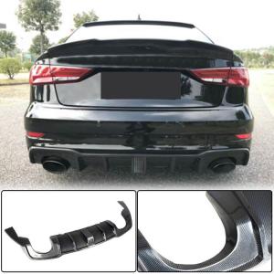 Audi RS3 8V.5 Sedan 2017-2019 Rear Bumper Diffuser Carbon Fiber(With LED Brake Light)