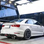 Audi A3 Sline S3 2013-2016 Rear Bumper Diffuser with LED Carbon Fiber