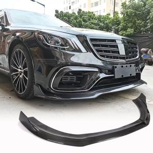 Mercedes Benz W222 S63 S65 AMG Facelift 2018-2021 Front Bumper Lip Carbon Fiber