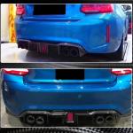 BMW 2 Series F87 M2 M2C 2016-2020 Rear Bumper Diffuser Splitters With LED Brake Light Carbon Fiber
