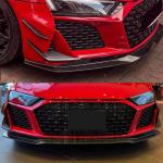 Audi R8 V10 Coupe Spyder Convertible 2Door 2023+ Front Bumper Fins Dry Carbon Fiber