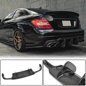Mercedes Benz W204 C204 C300 Sport C63 AMG Facelift 2012-2014 Rear Bumper Diffuser Carbon Fiber Lip