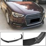 Audi S3 A3 Sline 8V.5 Hatchback 2017-2019 Front Bumper Lip Carbon Fiber