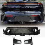 Porsche Taycan Turbo S 9J1 Sedan 2019-2024 Rear Bumper Lip Carbon Fiber