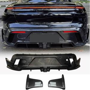 Porsche Taycan Turbo S 9J1 Sedan 2019-2024 Rear Bumper Lip Carbon Fiber
