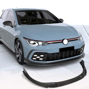 Volkswagen VW Golf 8 MK8 GTI 2021UP Front Bumper Lip Carbon Fiber
