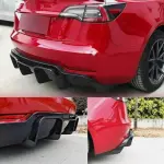 Tesla Model 3 2017-2022 Carbon Fiber Aero Body Kit(Front Lip, Side Skirts, Rear Diffuser & Trunk Spoiler)