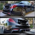 Mercedes Benz W222 S63 S65 AMG Facelift 2018-2020 Rear Bumper Diffuser W/Exhaust Pipe Tips Carbon Fiber
