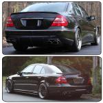 Matte Black Rear Diffuser Fits for Mercedes-Benz E-Class W211 E55 AMG Sedan 2002-2006 Fiberglass Rear Lower Bumper Lip Spoiler Body Kit Factory Outlet