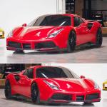 Ferrari 488 Convertible Coupe 2-Door 2015-2019 Front Bumper Splitters Dry Carbon Fiber